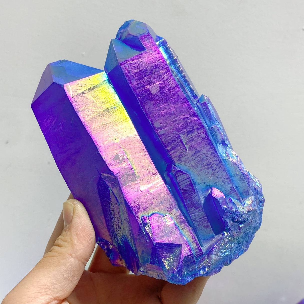 14 Pieces Aura Colorful Clear Quartz Cluster