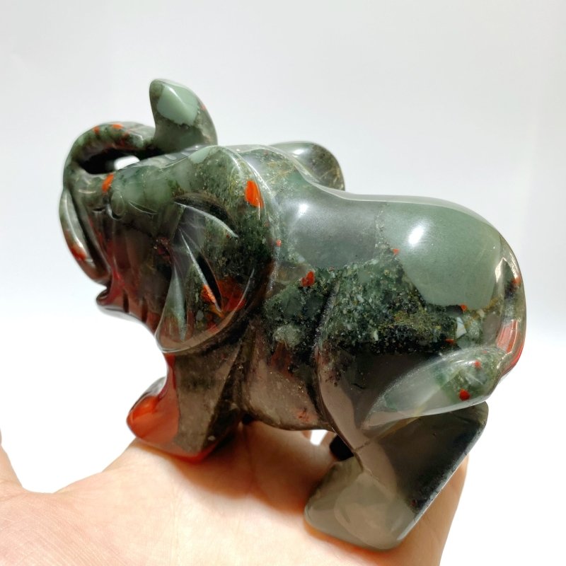 6 Pieces Africa Blood Stone Elephant Carving - Wholesale Crystals