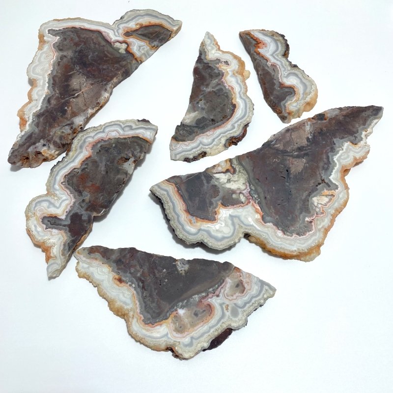 6 Pieces Beautiful Morocco Agate Cloud Shape Polished Slab - Wholesale Crystals