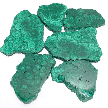 6 Pieces High Quality Beautiful Malachite Slab - Wholesale Crystals