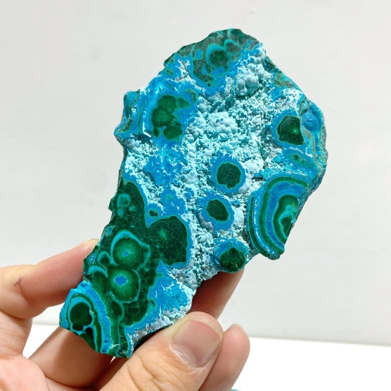6 Pieces High Quality Small Chrysocolla Mixed Malachite Slab Specimen 5 - Wholesale Crystals