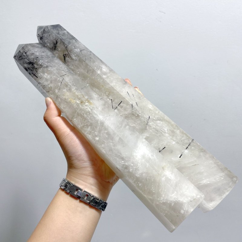 6 Pieces Large Black Tourmaline Crystal Tower - Wholesale Crystals