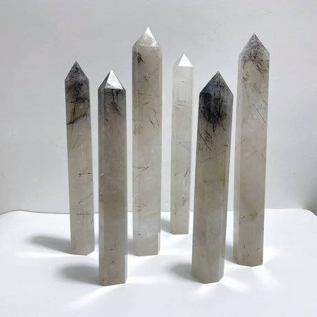 6 Pieces Large Black Tourmaline Crystal Tower - Wholesale Crystals
