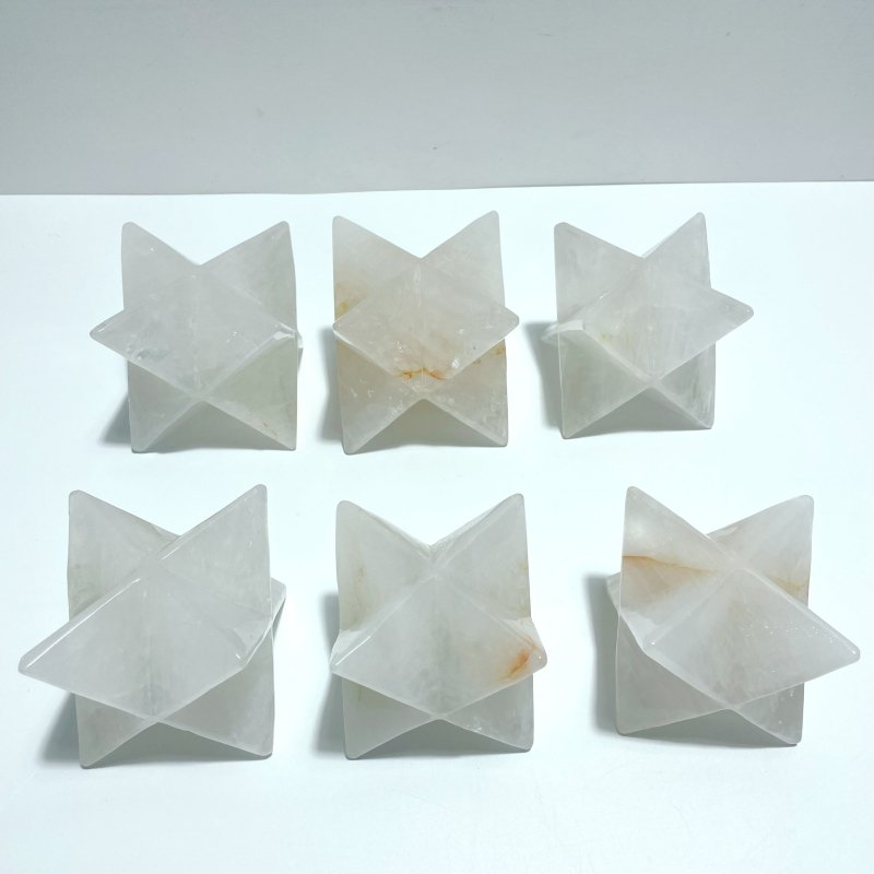6 Pieces Large Clear Quartz Merkaba - Wholesale Crystals