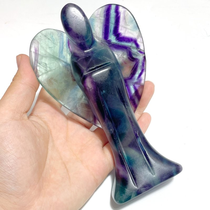 6 Pieces Large Rainbow Fluorite Angel Carving - Wholesale Crystals