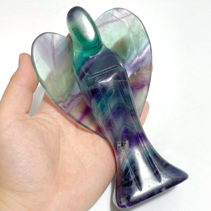 6 Pieces Large Rainbow Fluorite Angel Carving - Wholesale Crystals