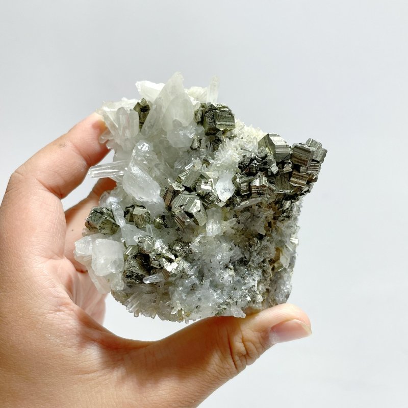 6 Pieces Pyrite Mixed Clear Quartz Cluster Specimen For Collection - Wholesale Crystals