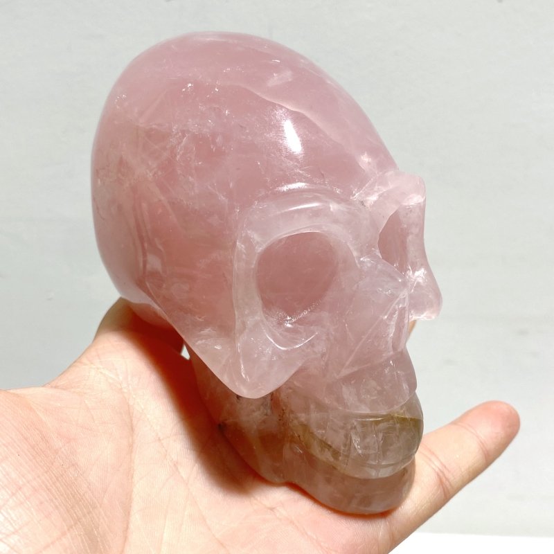 6 Pieces Rose Quartz Skull Carving - Wholesale Crystals