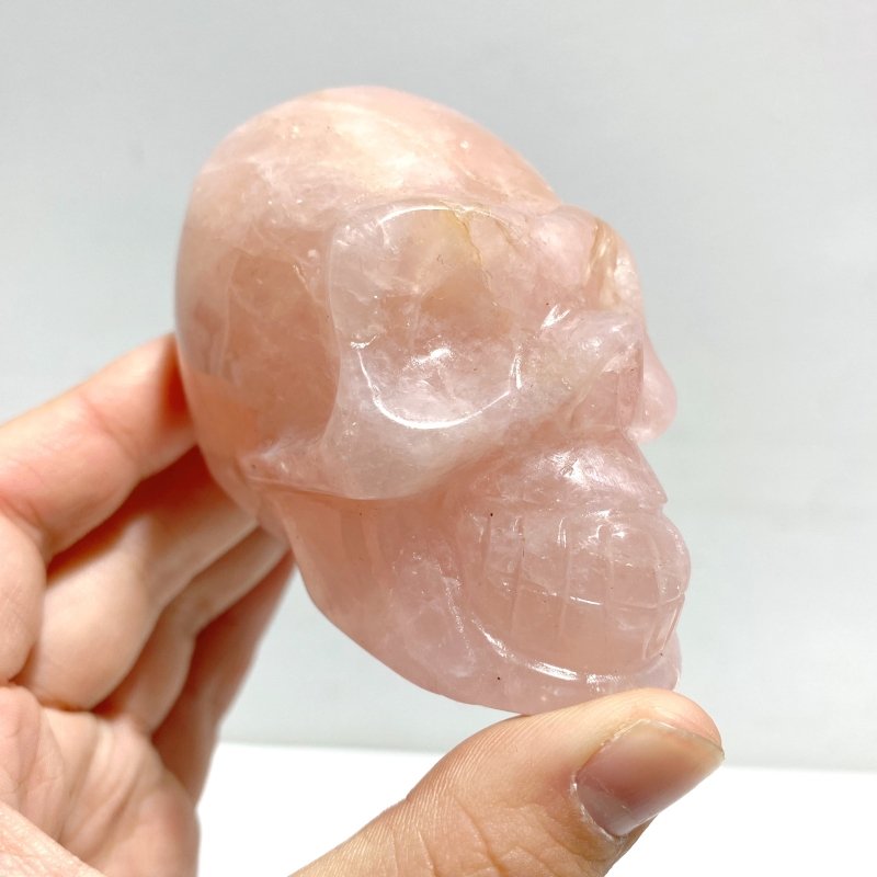 6 Pieces Rose Quartz Skull Carving - Wholesale Crystals