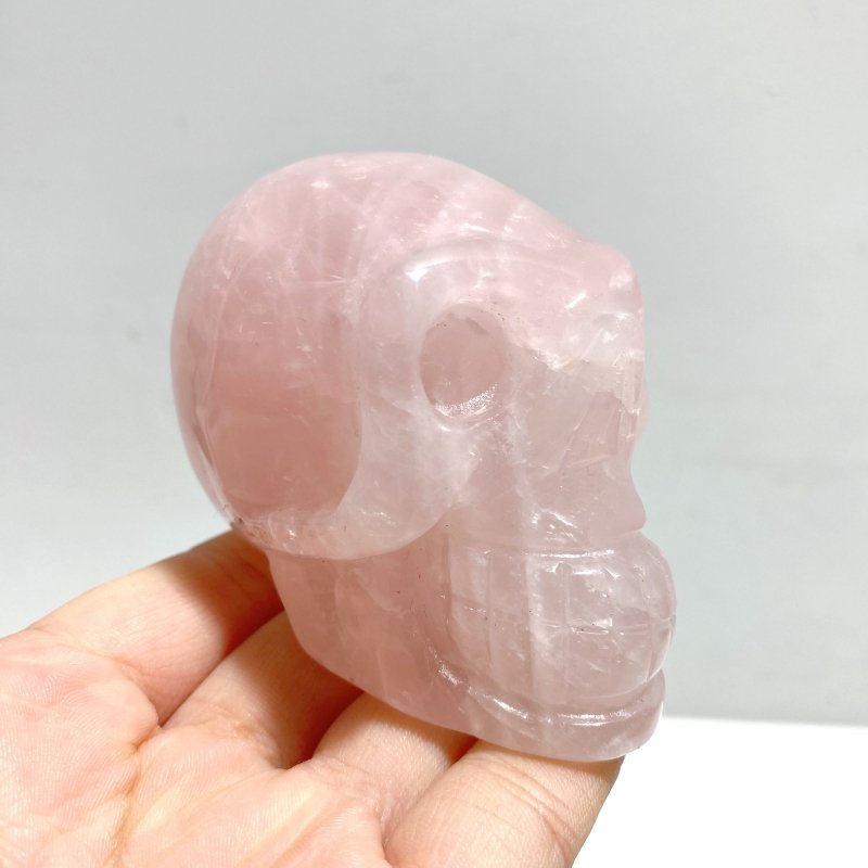 6 Pieces Rose Quartz Skull Carving - Wholesale Crystals