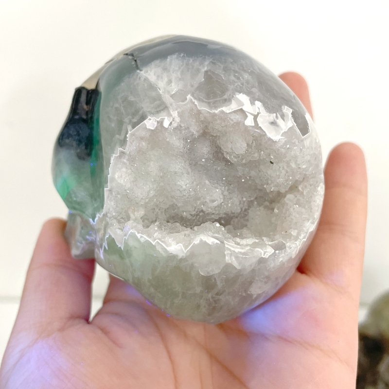 6 Pieces Volcano Agate Skull(UV - Reactive) - Wholesale Crystals