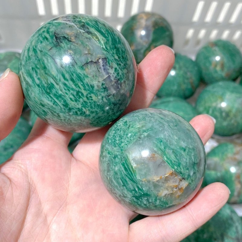 60 Pieces Africa Jade Spheres (Sea Freight Only) -Wholesale Crystals