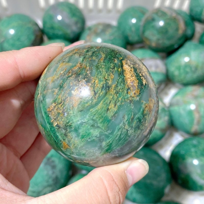 60 Pieces Africa Jade Spheres (Sea Freight Only) -Wholesale Crystals