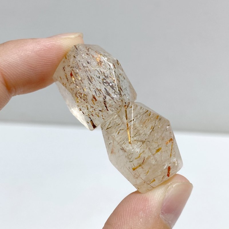 63 Pieces Mini Red Rutile Quartz Free Form Accessories For Jewelry Making DIY Pendant -Wholesale Crystals