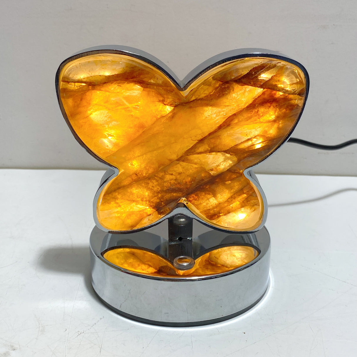 Hematoid Quartz LED Table Lamp Moon Heart & Butterfly Shape