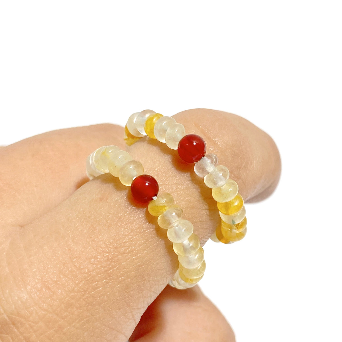 24 Types Crystal Beaded Rings Wholesale Moss Agate Chevron Amethyst Red Jasper