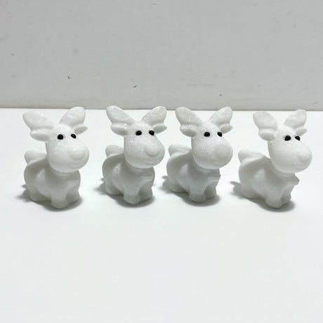 White Marble Christmas Moose Carving Wholesale