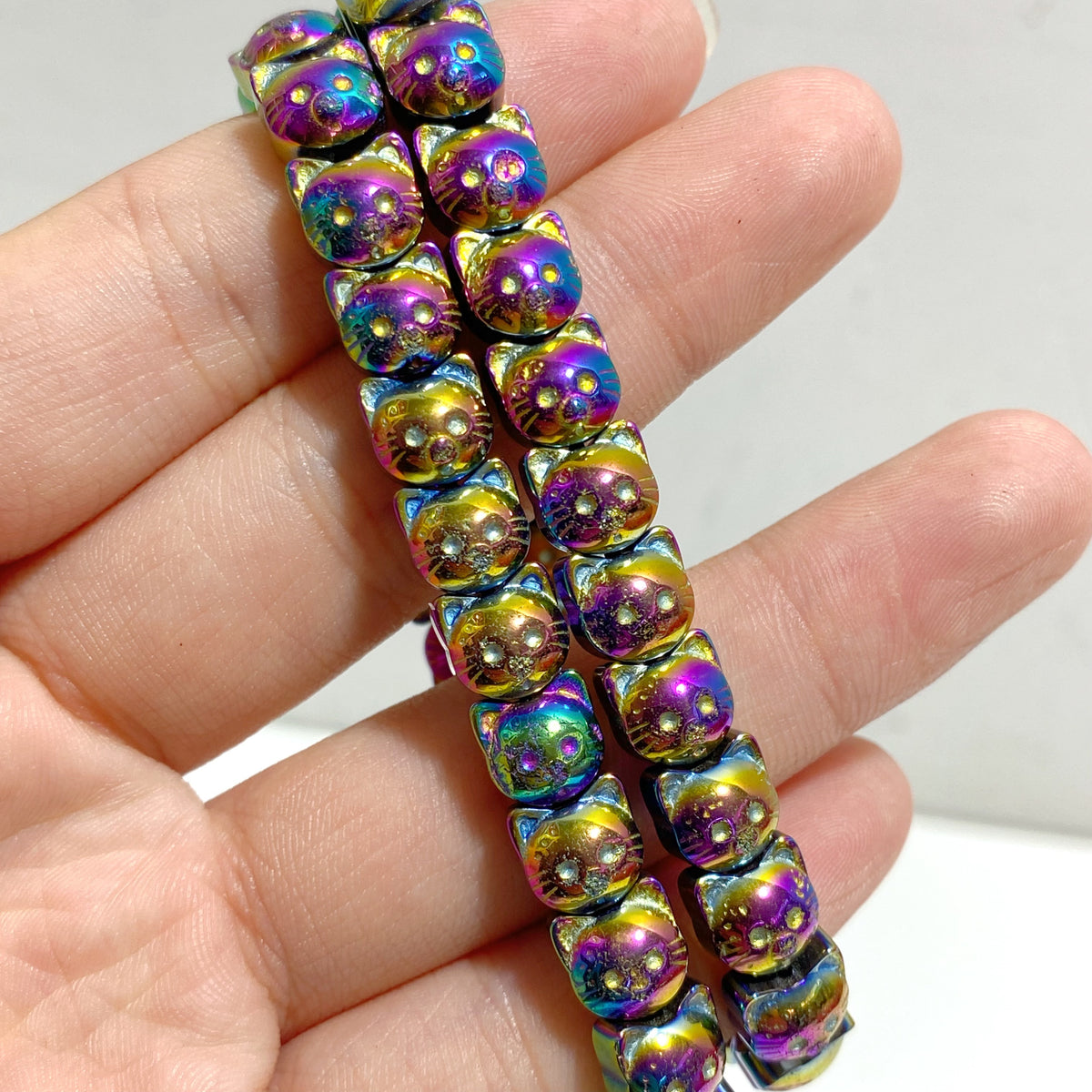 Aura Pyrite Cat Head Shape Bracelets Wholesale