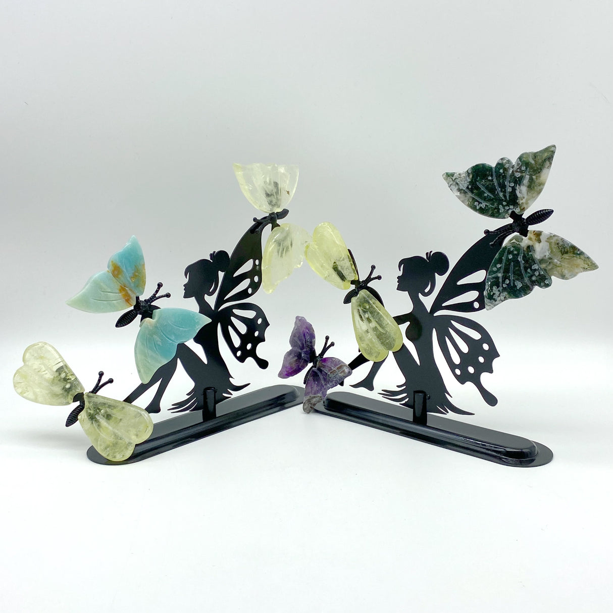Mixed Materials Butterfly Wing Carving With Butterfly Fairy Stand Wholesale