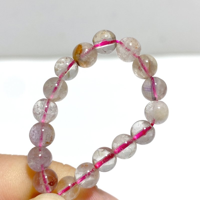 6mm White Garden Quartz 3 - Loop Bracelets Wholesale Closeout - Wholesale Crystals