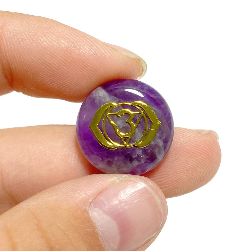 7 Chakra Natural Round Healing Stone Carved Wholesale - Wholesale Crystals