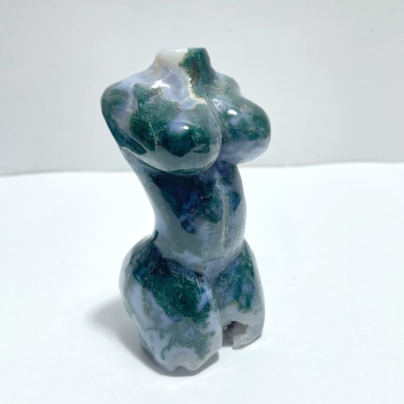 7 Pieces 4.5in Moss Agate Goddess Carving - Wholesale Crystals