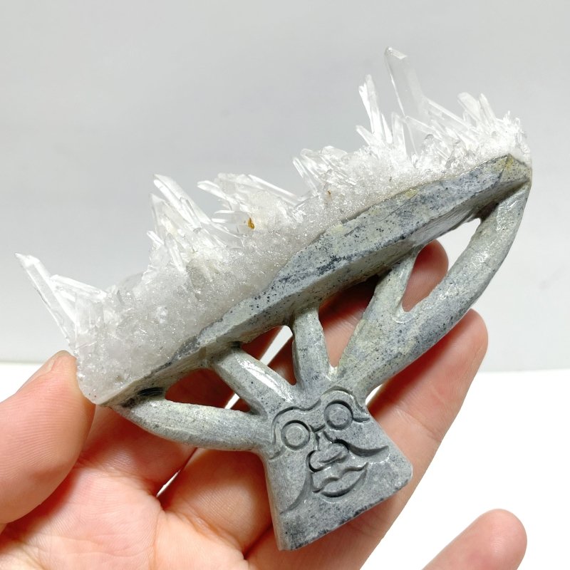 7 Pieces Clear Quartz Cluster Dendroid Guard Carving - Wholesale Crystals