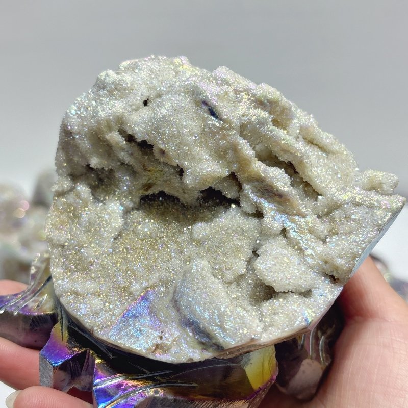 7 Pieces Geode Aura Sphalerite Sea Turtles Carving - Wholesale Crystals