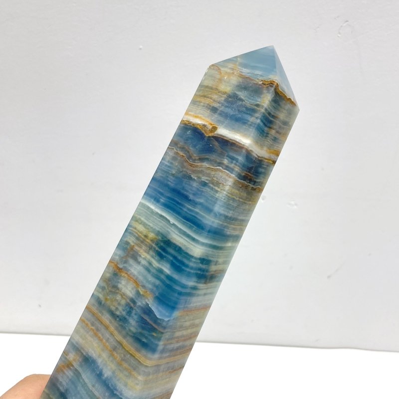 7 Pieces High Quality Blue Onyx Four - sided Tower Point - Wholesale Crystals