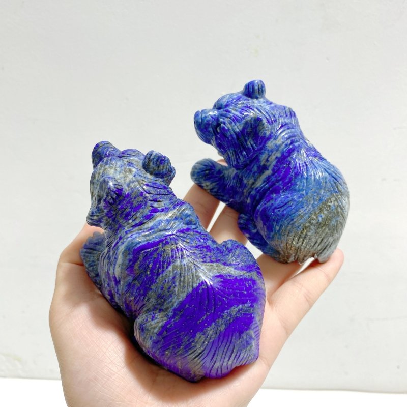 7 Pieces Lapis Lazuli Bear Carving - Wholesale Crystals