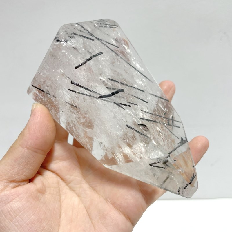 7 Pieces Large Black Tourmaline Free Form Slabs - Wholesale Crystals