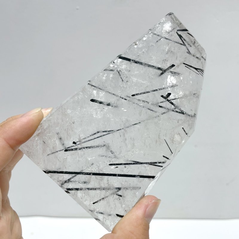 7 Pieces Large Black Tourmaline Free Form Slabs - Wholesale Crystals