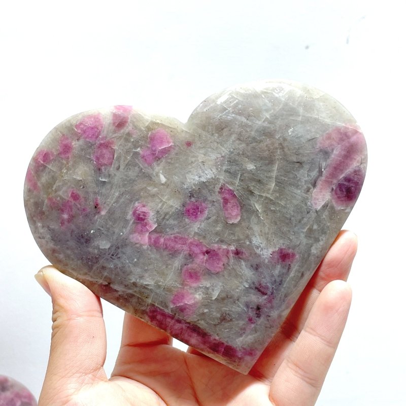 7 Pieces Pink Tourmaline Heart With Stand - Wholesale Crystals