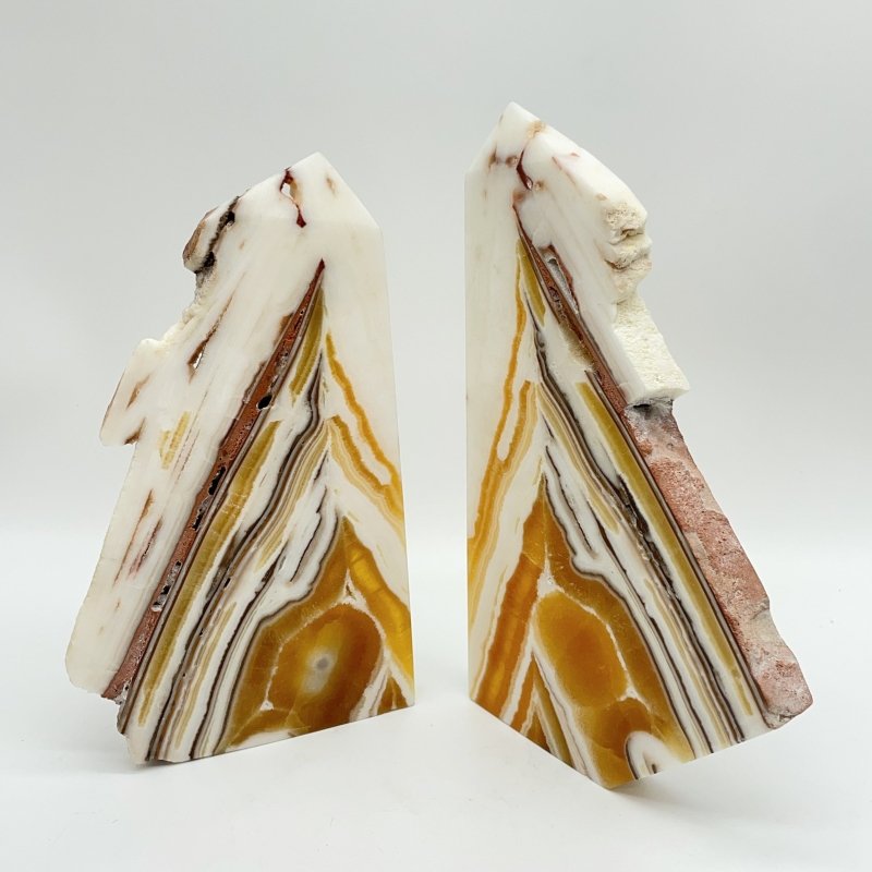 7 Pieces Yellow Calcite Slab Tower Points -Wholesale Crystals