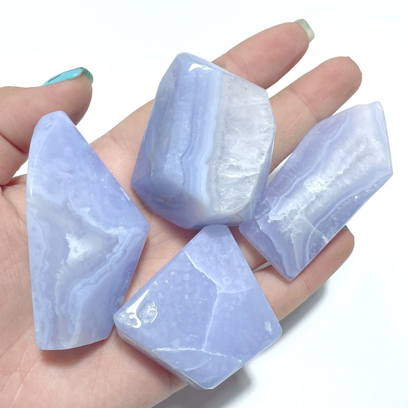 70 Pieces Blue Chalcedony Geode Free Form - Wholesale Crystals