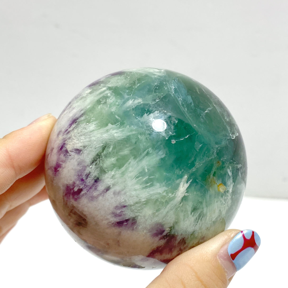 21 Pieces Beautiful Feather Fluorite Sphere