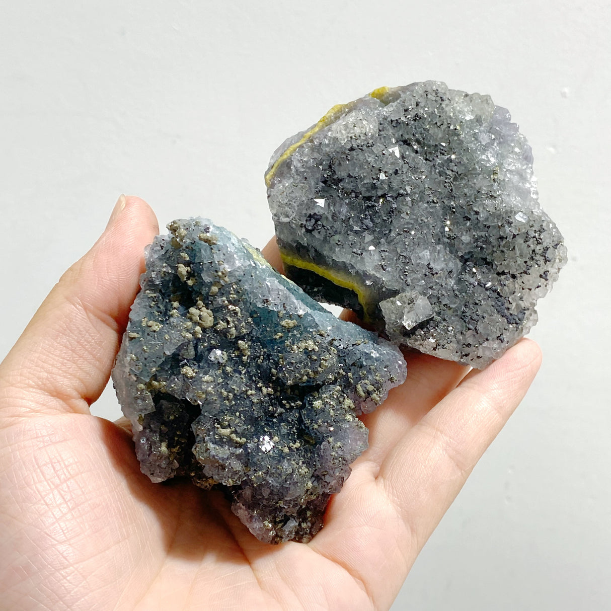 17 Pieces Raw Stone Fluorite Mixed Pyrite Specimen