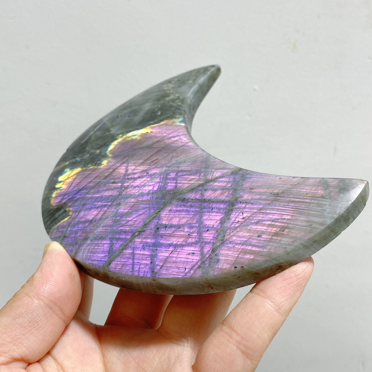 16 Pieces Beautiful Large Labradorite Moon Carving