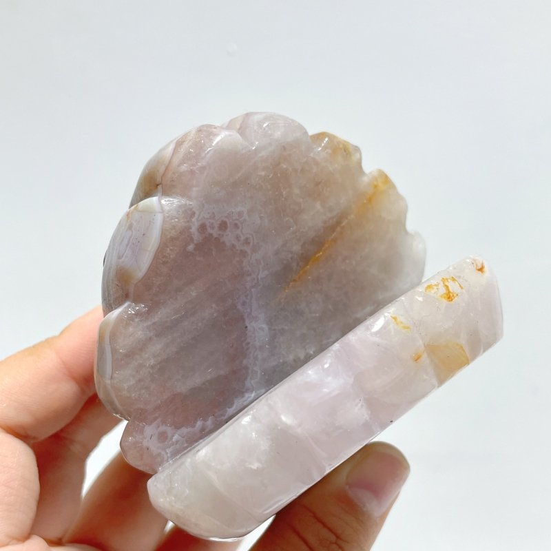 8 Pieces Amethyst Mixed Stripe Agate Shell Carving (Defect) - Wholesale Crystals