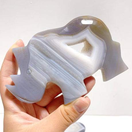 8 Pieces Beautiful Geode Druzy Agate Rhino Carving - Wholesale Crystals