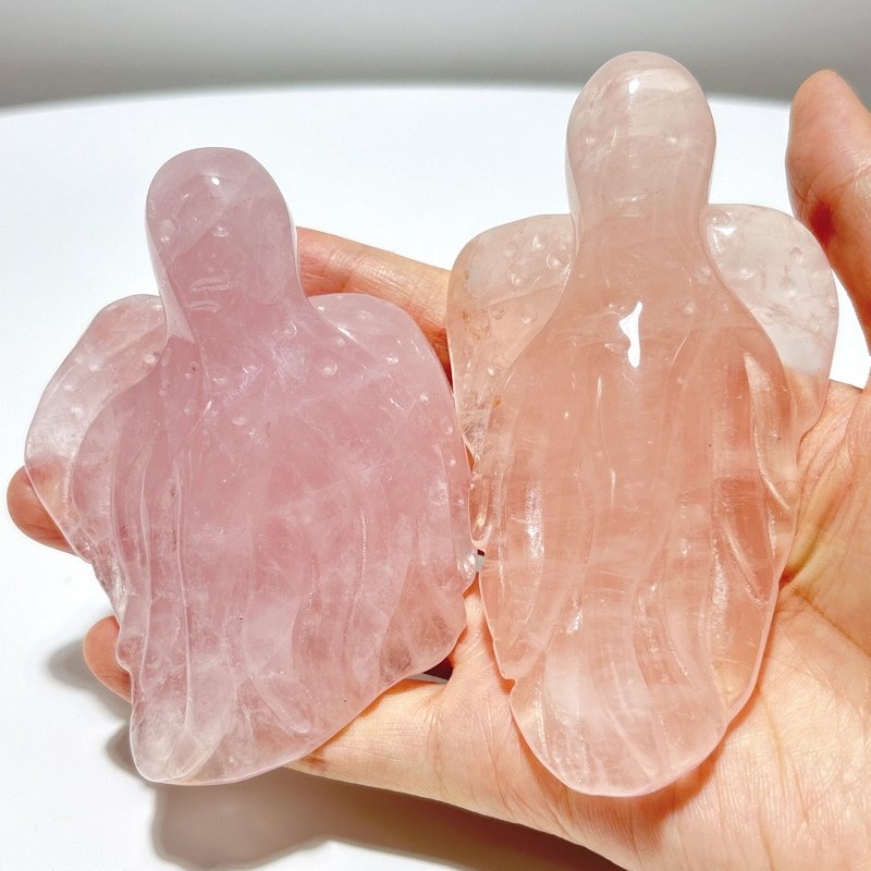 8 Pieces Beautiful Rose Quartz Sea Animals Carving - Wholesale Crystals