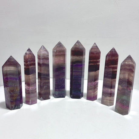 8 Pieces Large Colorful Fluorite Tower - Wholesale Crystals