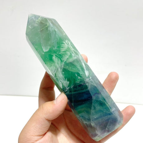 8 Pieces Large Feather Fluorite Tower Points - Wholesale Crystals