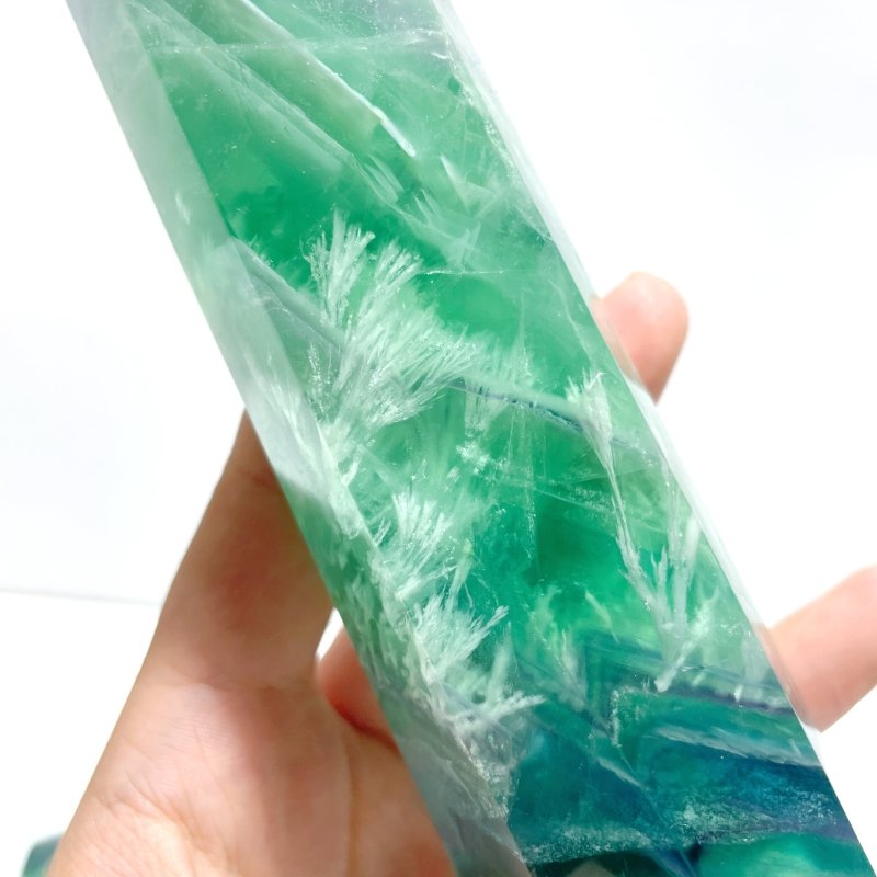 8 Pieces Large Feather Fluorite Tower Points - Wholesale Crystals