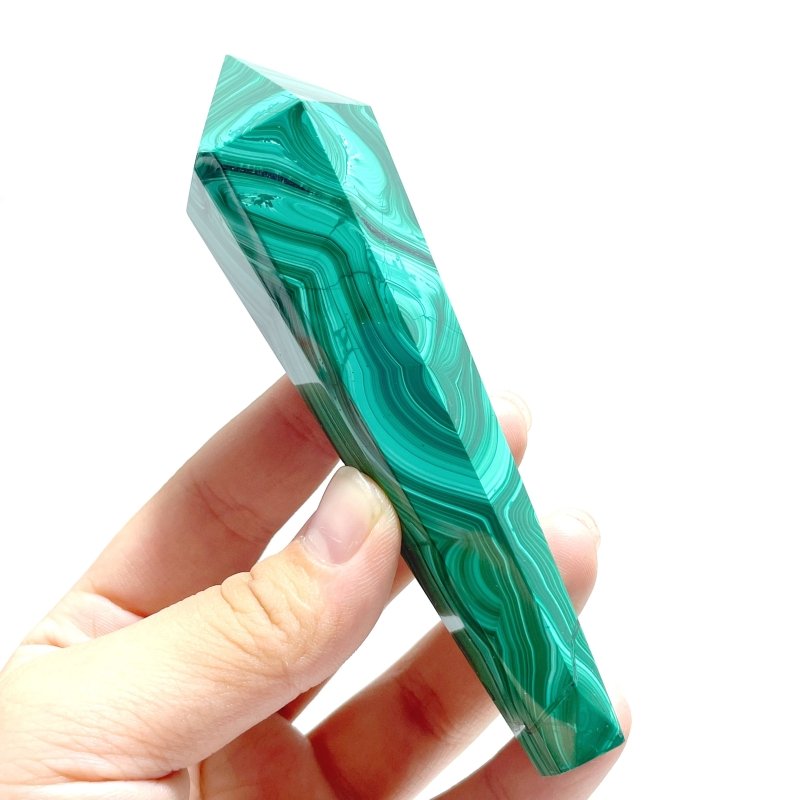 8 Pieces Malachite Magic Scepter Wand Points With Stand - Wholesale Crystals