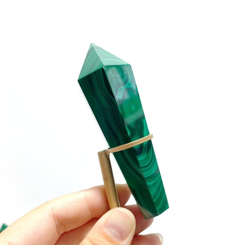 8 Pieces Malachite Magic Scepter Wand Points With Stand - Wholesale Crystals