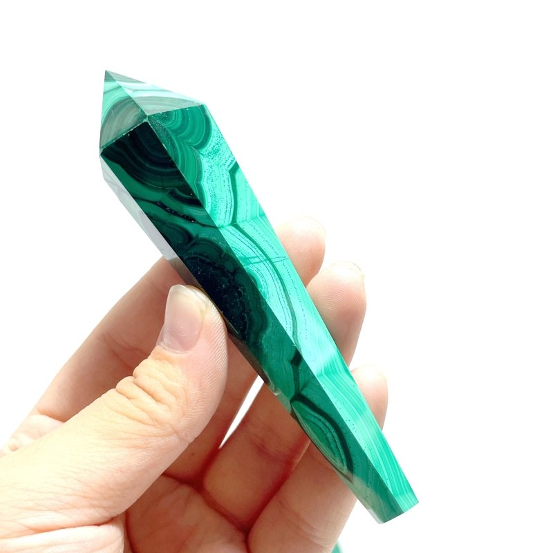 8 Pieces Malachite Magic Scepter Wand Points With Stand - Wholesale Crystals