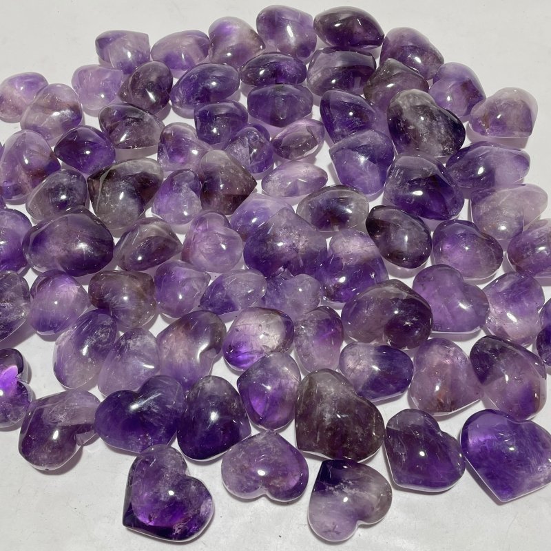 80 Pieces Amethyst Heart Crystal - Wholesale Crystals