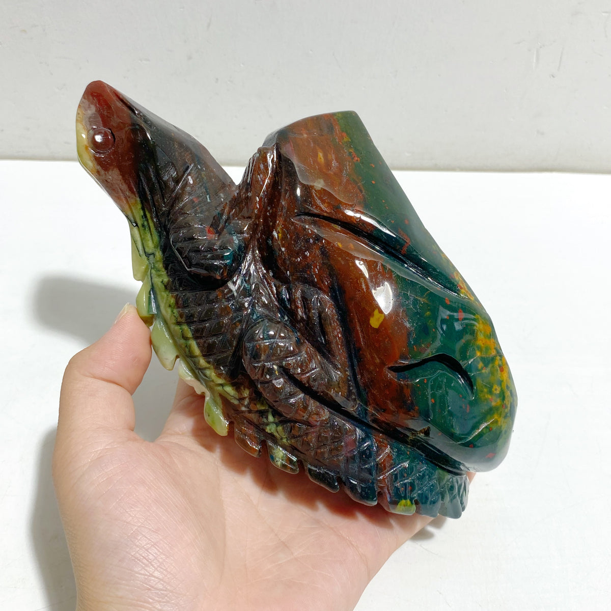 2 Pieces Ocean Jasper Lizard Carving #6