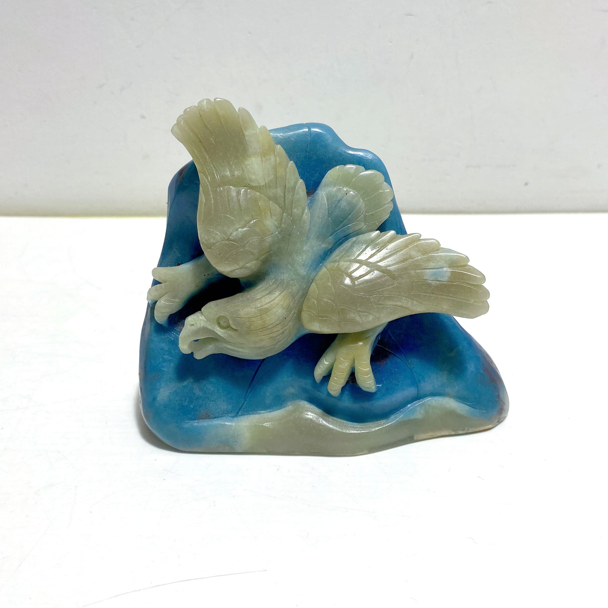 Blue Trolleite Eagle Carving